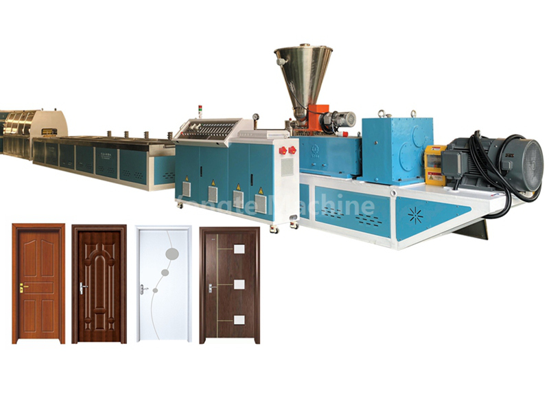 Máquina de porta composta de plástico de madeira